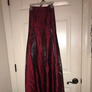 Maroon dark red long dress
